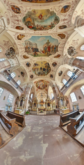 Abteikirche St Maurice, Ebersmünster, Elsaß, stereografic Darstellung