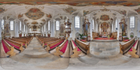 St. Peter und Paul Hilzingen Kugelpano equirectanguläre Darstellung vor der großen Renovation