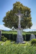 Friedhofskreuz bei St. Johann Gaienhofen-Horn Blick auf Untersee